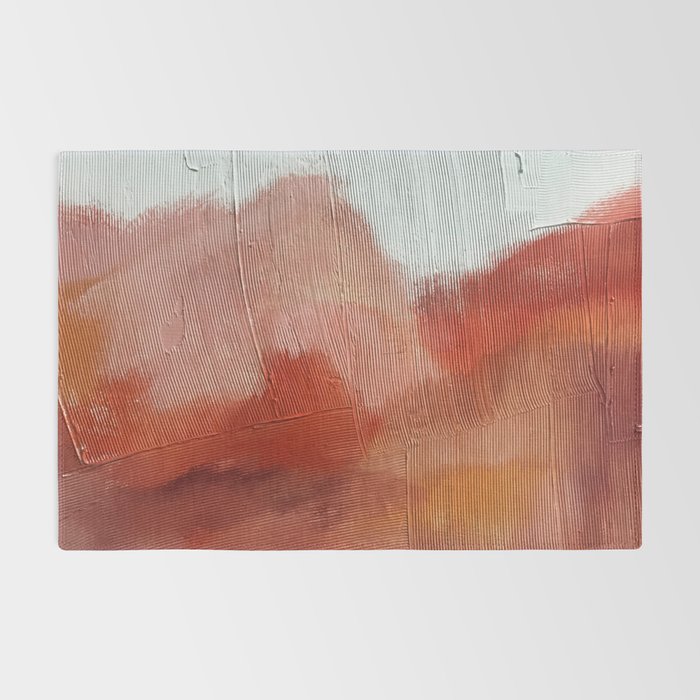 Desert Journey [2]: a textured, abstract piece in pinks, reds, and white by Alyssa Hamilton Art Rug Gallery Image 2
