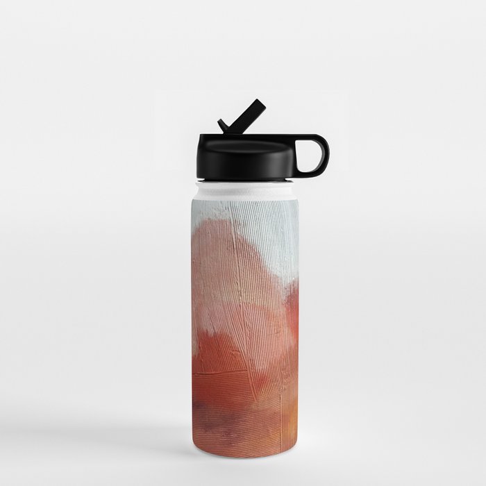 Desert Journey [2]: a textured, abstract piece in pinks, reds, and white by Alyssa Hamilton Art Water Bottle Gallery Image 1