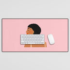 Black Woman Side Profile Desk Mat Gallery Image 1