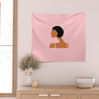 Black Woman Side Profile Wall Tapestry Gallery Image 2