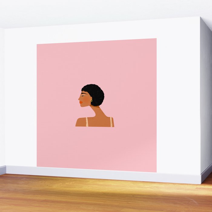 Black Woman Side Profile Wall Mural Gallery Image 2