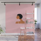 Black Woman Side Profile Wall Mural Gallery Image 1