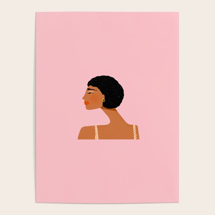 Black Woman Side Profile Poster Gallery Image 1
