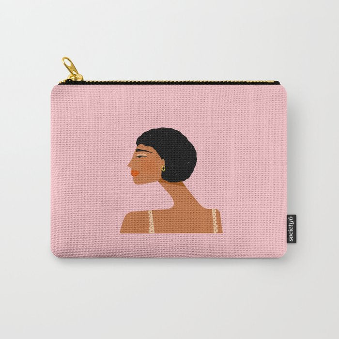Black Woman Side Profile Carry All Pouch Gallery Image 1