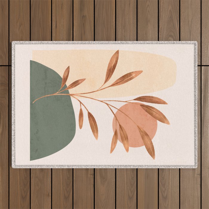 Abstract Art /Minimal Plant 15 Outdoor Rug Gallery Image 1