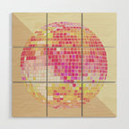 Disco Ball - Pink OmbrÃ© Wood Wall Art Gallery Image 1