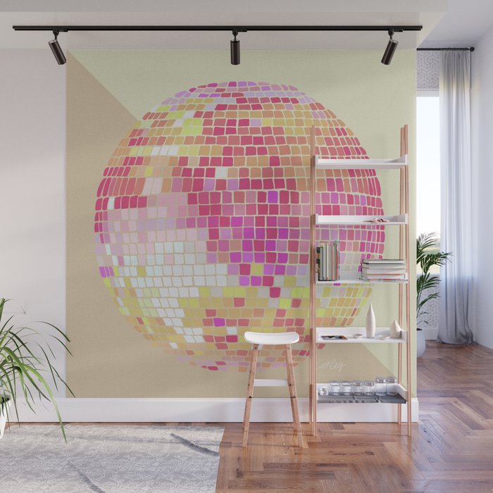 Disco Ball - Pink OmbrÃ© Wall Mural Gallery Image 1
