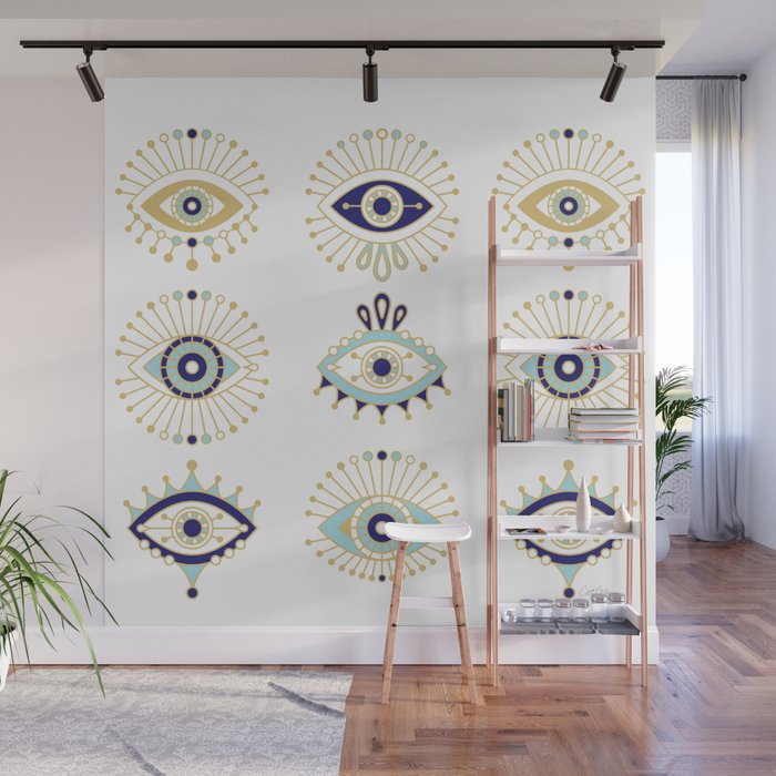 Evil Eye Collection on White Wall Mural Gallery Image 1
