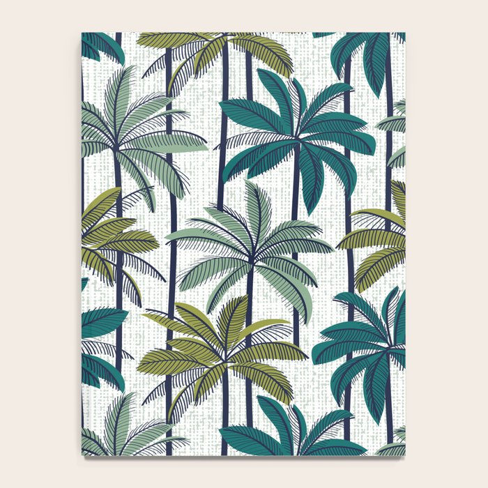 Retro Palm Springs vibes // white background highball sage and pine green palm trees oxford navy blue lines Notebook Gallery Image 4