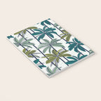 Retro Palm Springs vibes // white background highball sage and pine green palm trees oxford navy blue lines Notebook Gallery Image 3