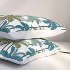 Retro Palm Springs vibes // white background highball sage and pine green palm trees oxford navy blue lines Pillow Sham Gallery Image 3