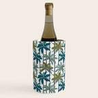 Retro Palm Springs vibes // white background highball sage and pine green palm trees oxford navy blue lines Wine Chiller Gallery Image 2