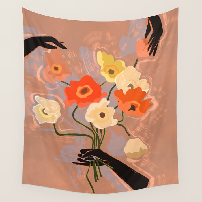 Flowers Always Wall Tapestry Gallery Image 4