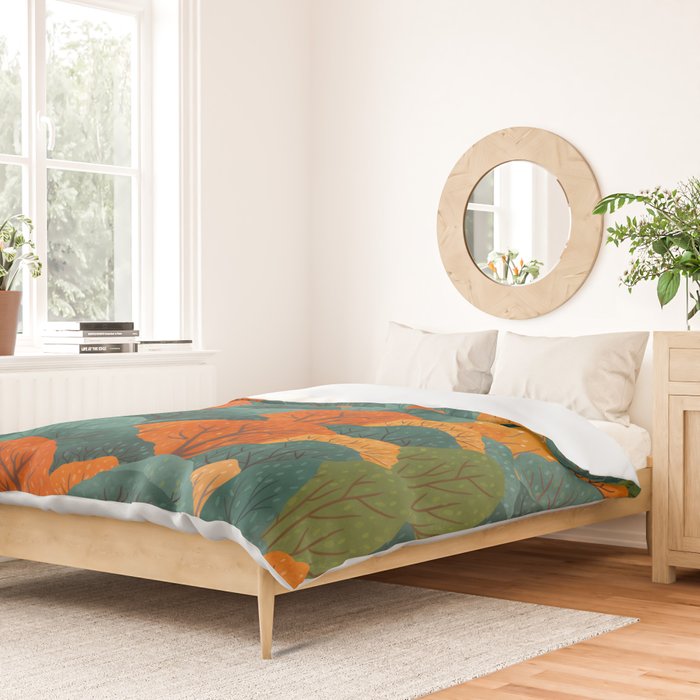 Fall Trees Pattern Duvet Cover Gallery Image 2