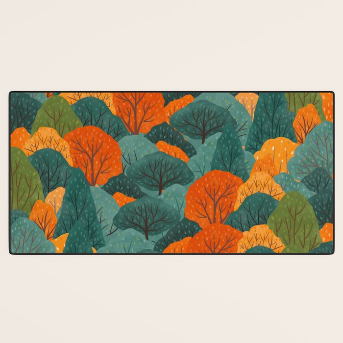 Fall Trees Pattern Desk Mat Gallery Image 3