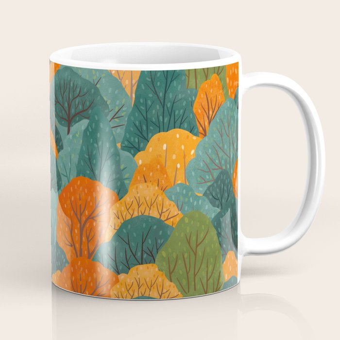 Fall Trees Pattern Coffee Mug Gallery Image 1