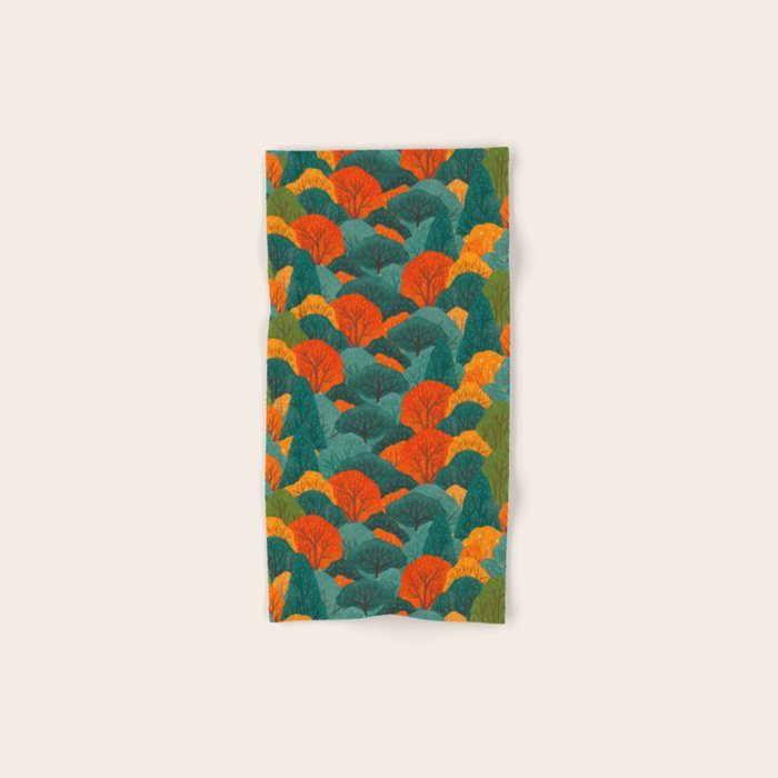 Fall Trees Pattern Bath Towel Gallery Image 1