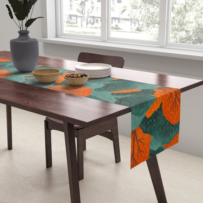 Fall Trees Pattern Table Runner Gallery Image 2
