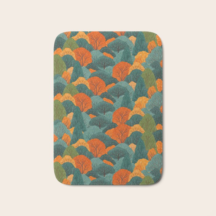 Fall Trees Pattern Bath Mat Gallery Image 1
