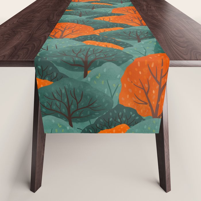 Fall Trees Pattern Table Runner Gallery Image 1