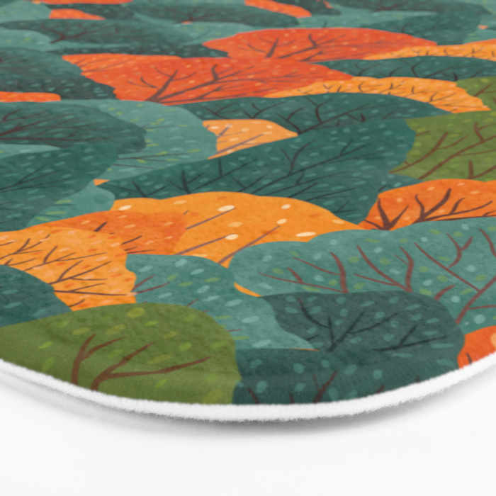 Fall Trees Pattern Bath Mat Gallery Image 3