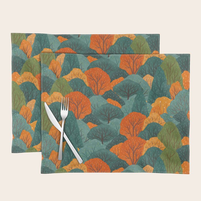 Fall Trees Pattern Placemat Gallery Image 1