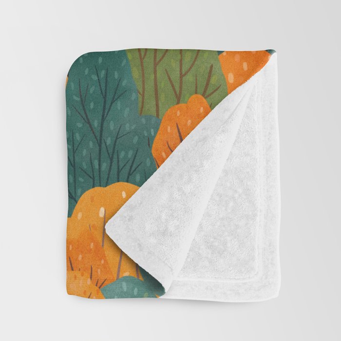 Fall Trees Pattern Throw Blanket Gallery Image 3