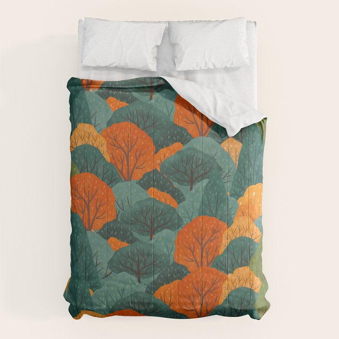 Fall Trees Pattern Comforter Gallery Image 1