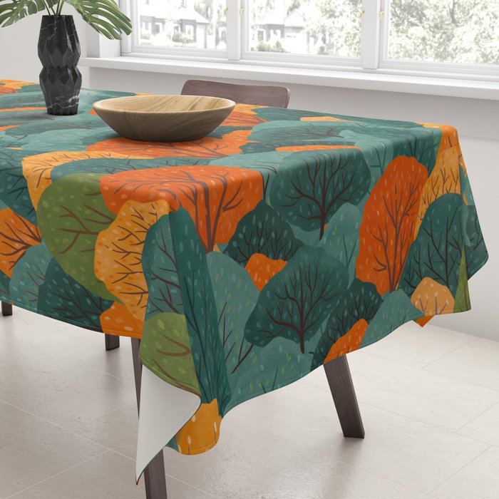 Fall Trees Pattern Tablecloth Gallery Image 3