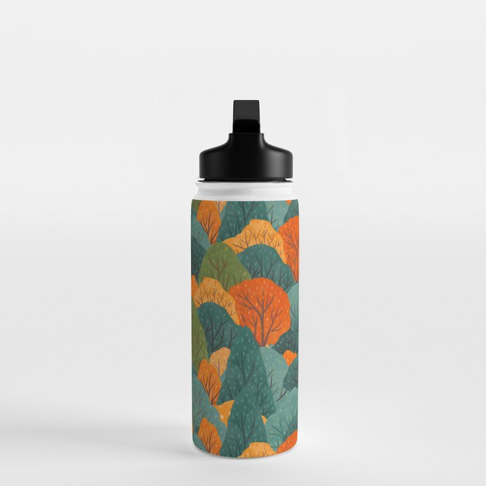 Fall Trees Pattern Water Bottle Gallery Image 3