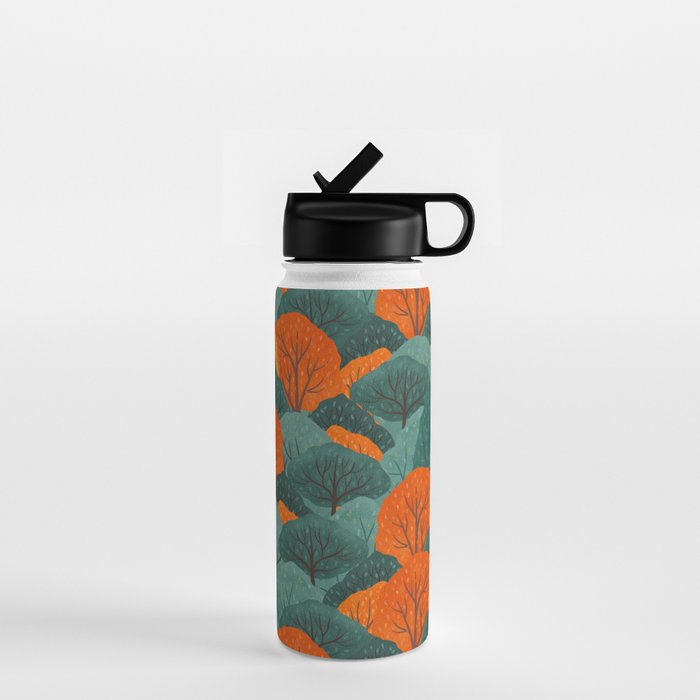 Fall Trees Pattern Water Bottle Gallery Image 1
