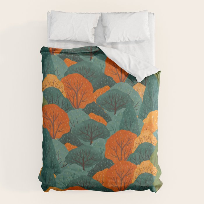 Fall Trees Pattern Duvet Cover Gallery Image 6