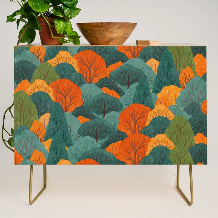 Fall Trees Pattern Credenza Gallery Image 1