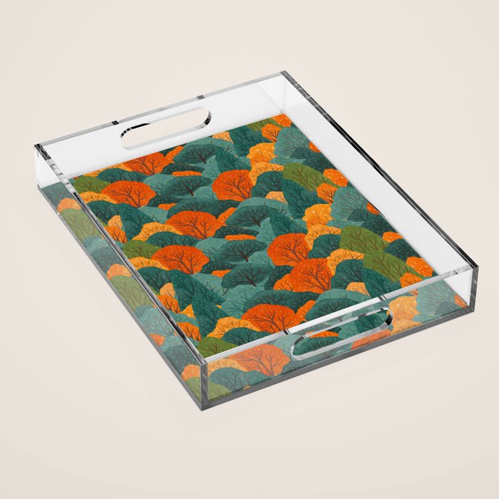 Fall Trees Pattern Acrylic Tray Gallery Image 1
