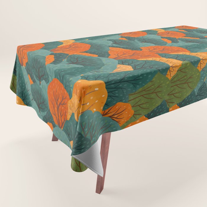 Fall Trees Pattern Tablecloth Gallery Image 1
