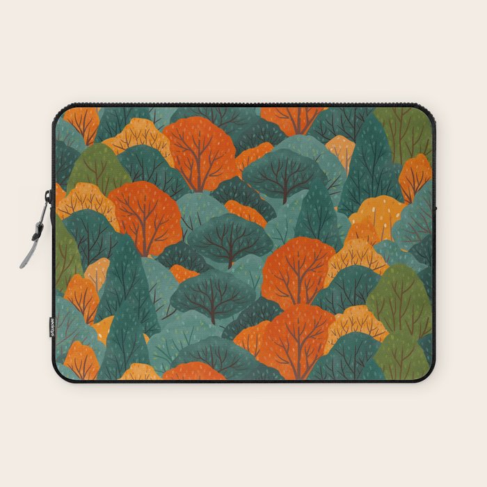 Fall Trees Pattern Laptop Sleeve Gallery Image 1