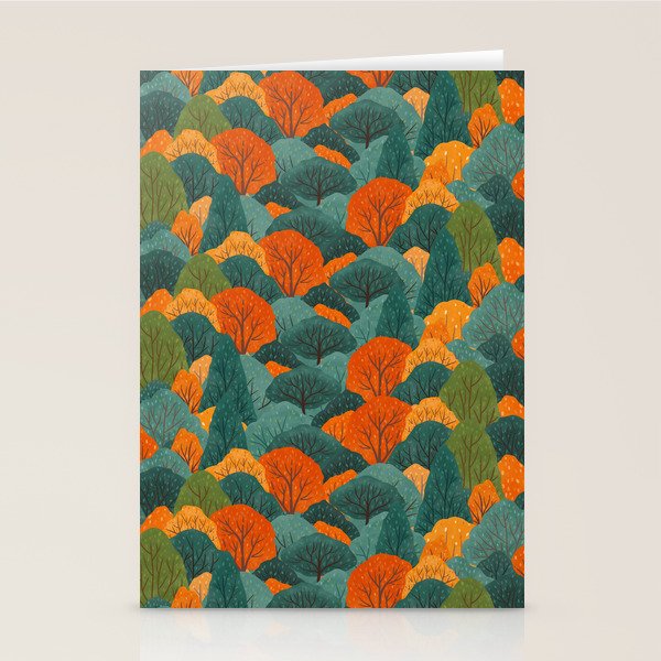 Fall Trees Pattern Stationery Card Gallery Image 2