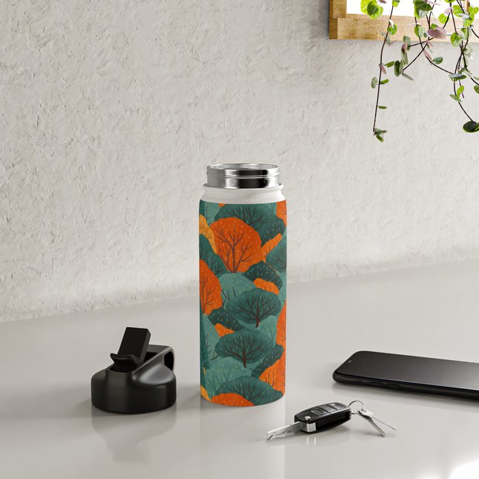 Fall Trees Pattern Water Bottle Gallery Image 4
