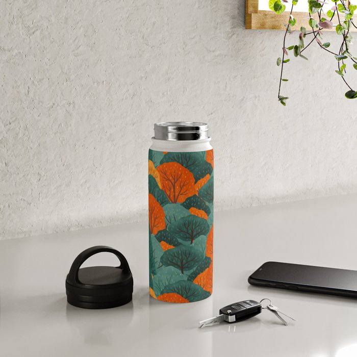 Fall Trees Pattern Water Bottle Gallery Image 4