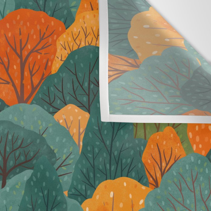Fall Trees Pattern Wall Tapestry Gallery Image 3