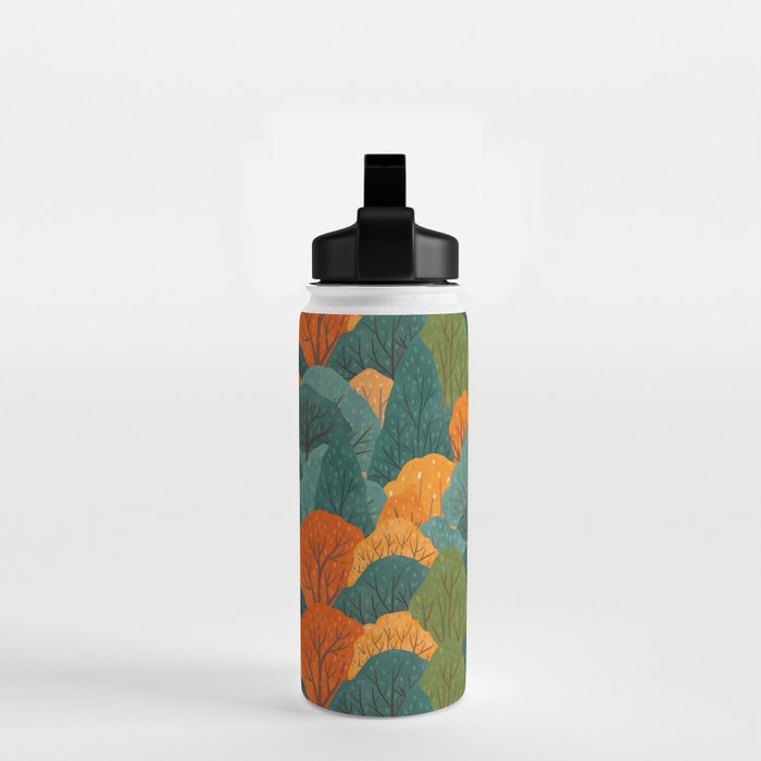Fall Trees Pattern Water Bottle Gallery Image 2
