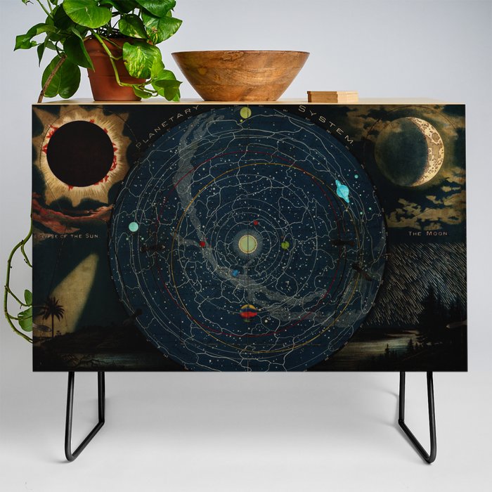"Planetary System, Eclipse of the Sun, the Moon, the Zodiacal Light, Meteoric Shower" by Levi Walter Yaggi, 1887 Credenza Gallery Image 2