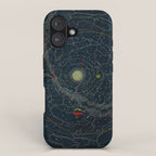 "Planetary System, Eclipse of the Sun, the Moon, the Zodiacal Light, Meteoric Shower" by Levi Walter Yaggi, 1887 iPhone Case Gallery Image 1