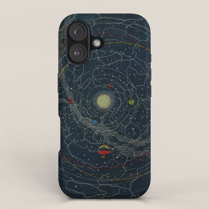 "Planetary System, Eclipse of the Sun, the Moon, the Zodiacal Light, Meteoric Shower" by Levi Walter Yaggi, 1887 iPhone Case Gallery Image 1