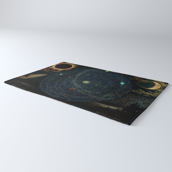 "Planetary System, Eclipse of the Sun, the Moon, the Zodiacal Light, Meteoric Shower" by Levi Walter Yaggi, 1887 Rug Gallery Image 3