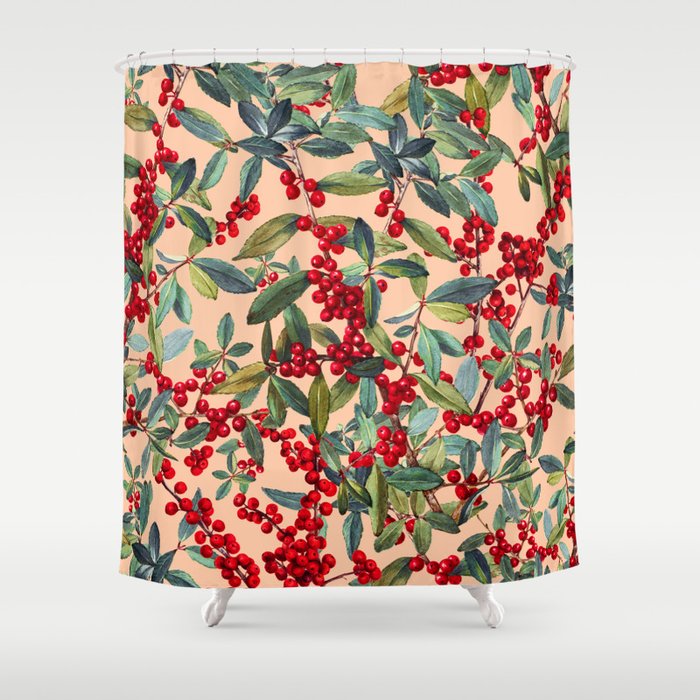 Red Chokeberry Shower Curtain Gallery Image 1
