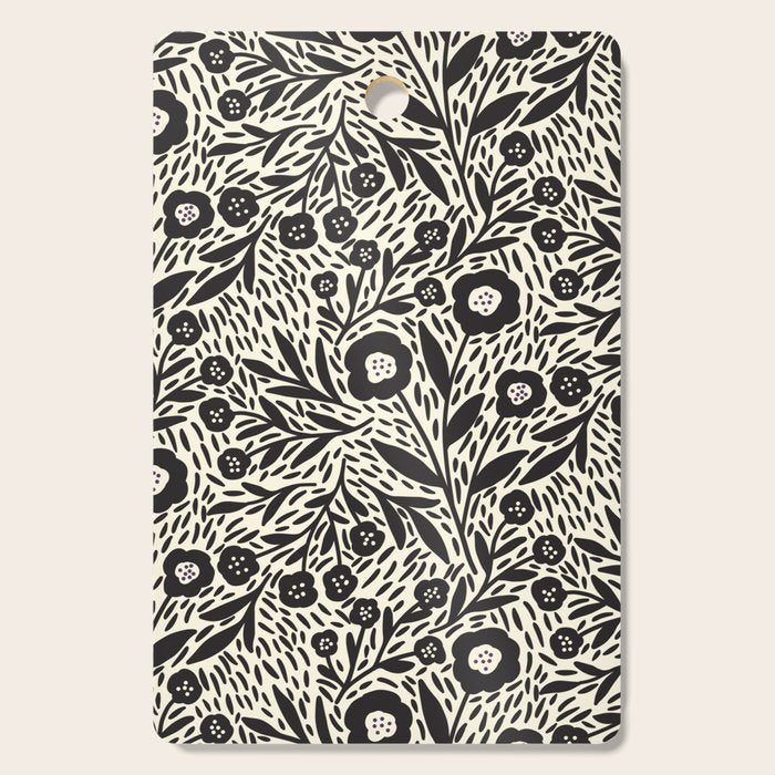 Botanical garden - Black and White Cutting Board Gallery Image 1