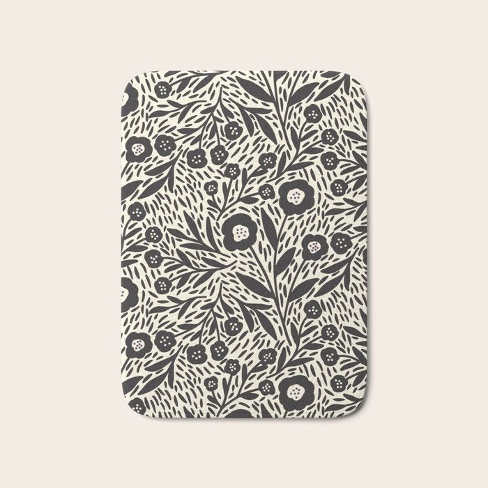 Botanical garden - Black and White Bath Mat Gallery Image 1