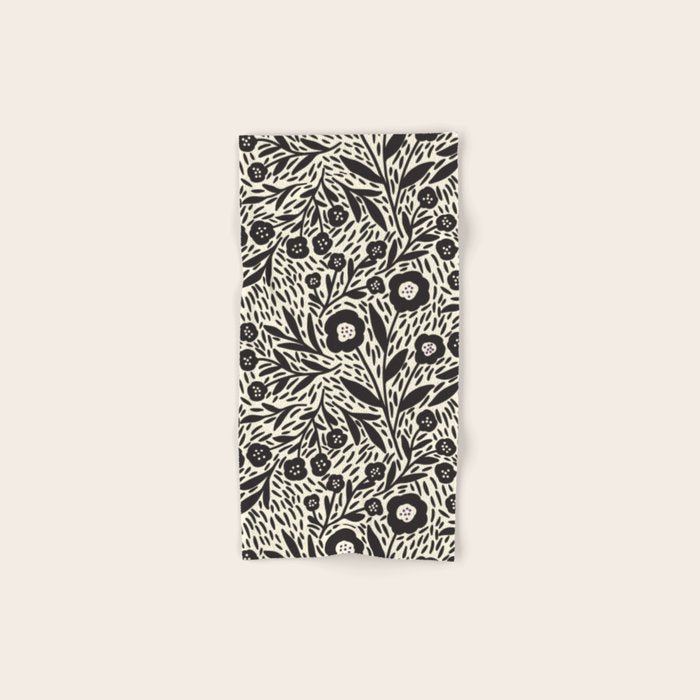 Botanical garden - Black and White Bath Towel Gallery Image 1