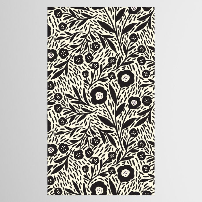 Botanical garden - Black and White Tablecloth Gallery Image 2